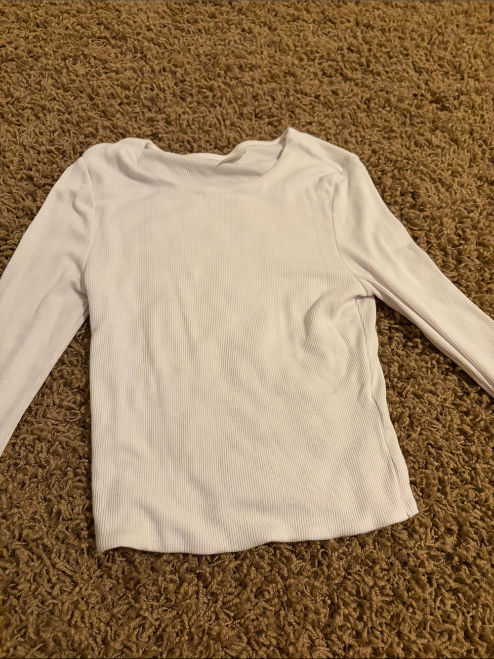 No Boundaries White Ribbed Long-Sleeve Tee